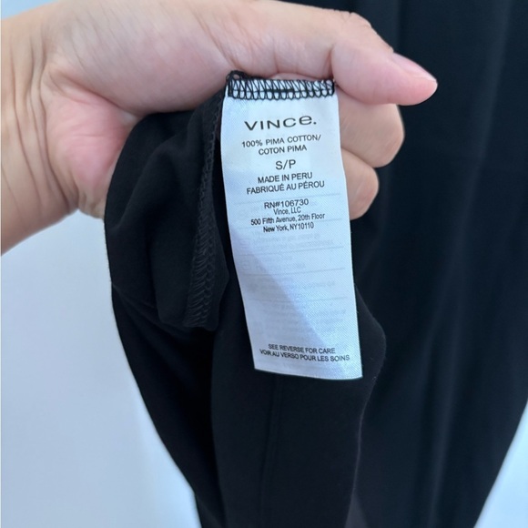 Vince Popover V-Neck Tiered Midi Dress in black puma cotton NWT size S - Picture 4 of 10